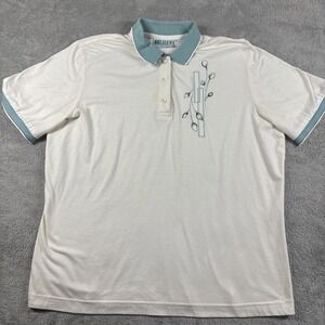 Vintage Lily's of Beverly Hills White Polo Women's XL Floral Preppy Golf USA